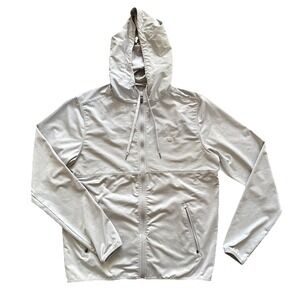 Vuori Sunday Element Jacket Men's Medium Light Gray Hooded Full Zip V215